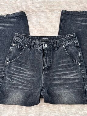 Black wide leg jeans
